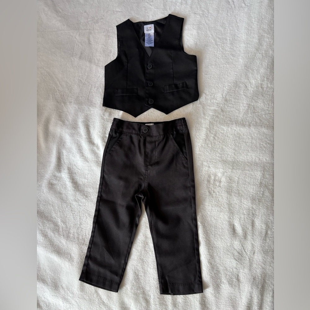 Black Boys Vest and Pants Set